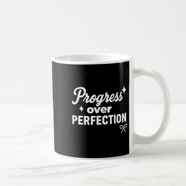 Framsteg före perfektion Motiverande kristen Sälv Kaffemugg (Höger)