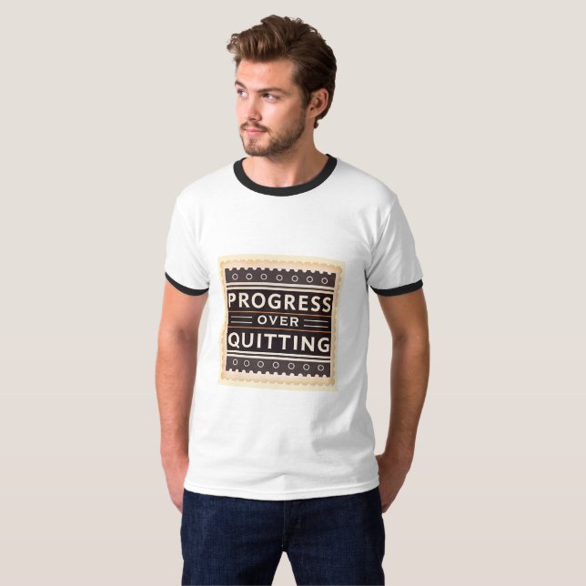 Framsteg framför att ge upp | Tillväxtmentalitet M T Shirt (Hel framsida)