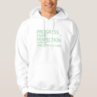 Framsteg framför perfektion Minimalistisk motivera Hoodie