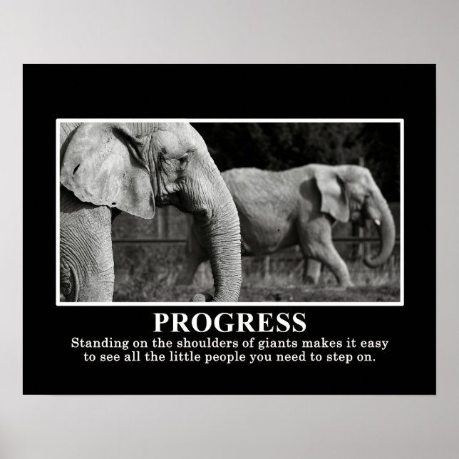 Framsteg genom att stå vid Giants S:s skulpturer Poster (Framsidan)