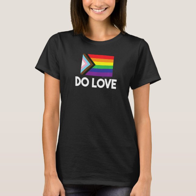 Framsteg i Kärlek Flagga Gay pride Ord T Shirt (Framsida)