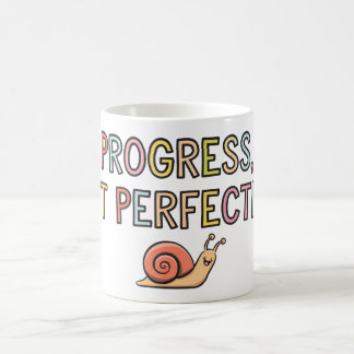 Framsteg, ingen perfektion kaffemugg