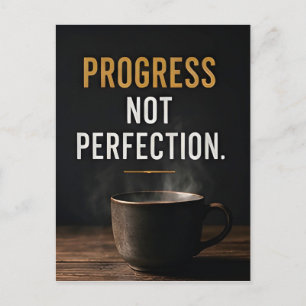 📈 Framsteg Inte Perfektion Daglig Motivation Succ Vykort