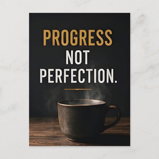 📈 Framsteg Inte Perfektion Daglig Motivation Succ Vykort (Framsida)