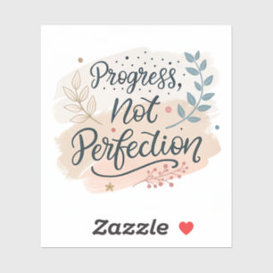 Framsteg Inte Perfektion Elegant Motiverande Kli Klistermärken