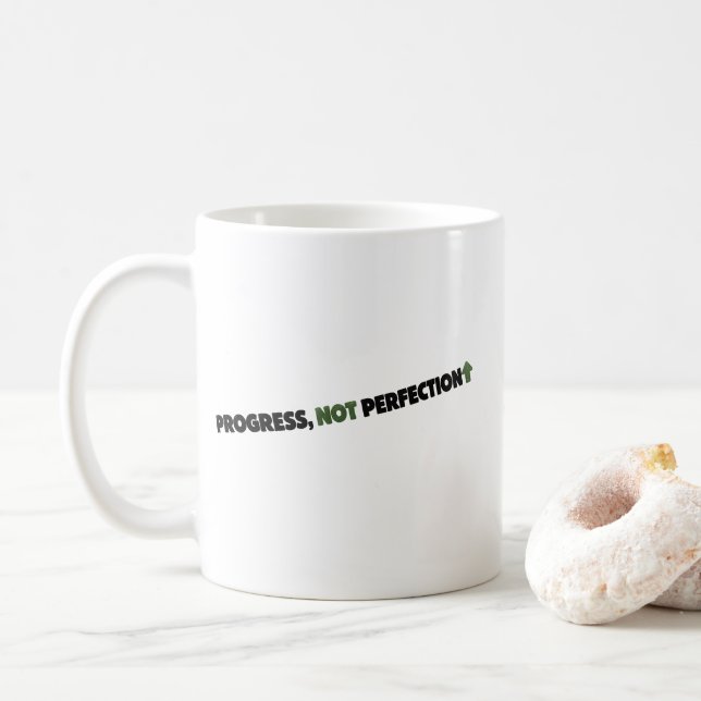 Framsteg Inte Perfektion Inspirerande Motiverande Kaffemugg (Med munk)