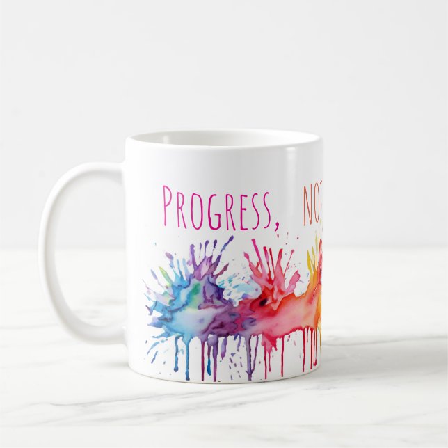 Framsteg Inte Perfektion Konst Kaffemugg (Vänster)