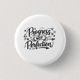 Framsteg Inte Perfektion Motiverande Citat Design Knapp
