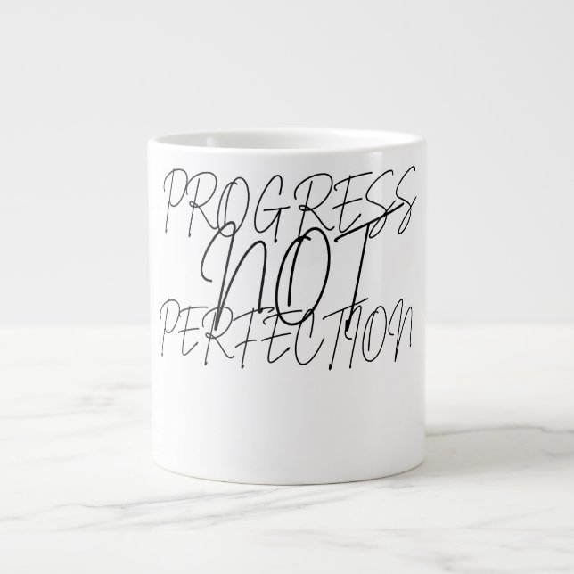 Framsteg Inte Perfektion T-Shirt Jumbo Mugg (Framsidan)