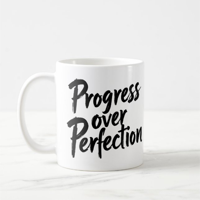 Framsteg över perfektion - Motiveringsstyrd handsk Kaffemugg (Vänster)