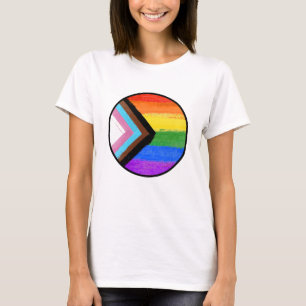 Framsteg Pride-ränder Målade Knapp T Shirt