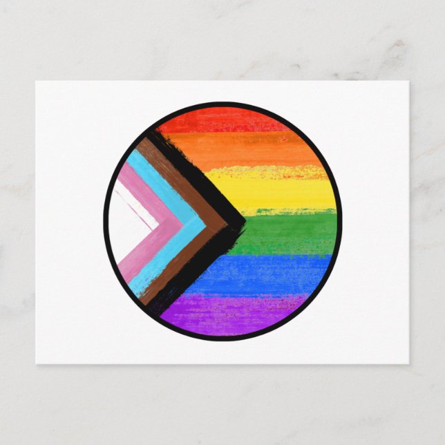 Framsteg Pride-ränder Målade Knapp Vykort (Framsida)