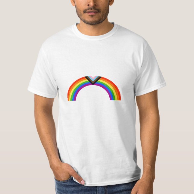 Framsteg Pride regnbågsbåge T Shirt (Framsida)