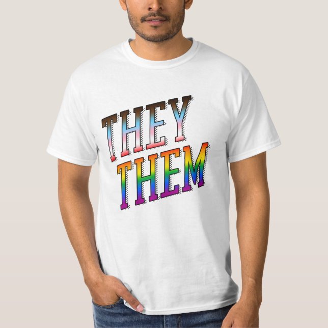 Framsteg Pronomen De Dem T Shirt (Framsida)