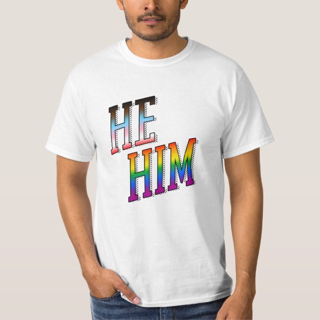 Framsteg Pronomen Han Honom T Shirt (Framsida)