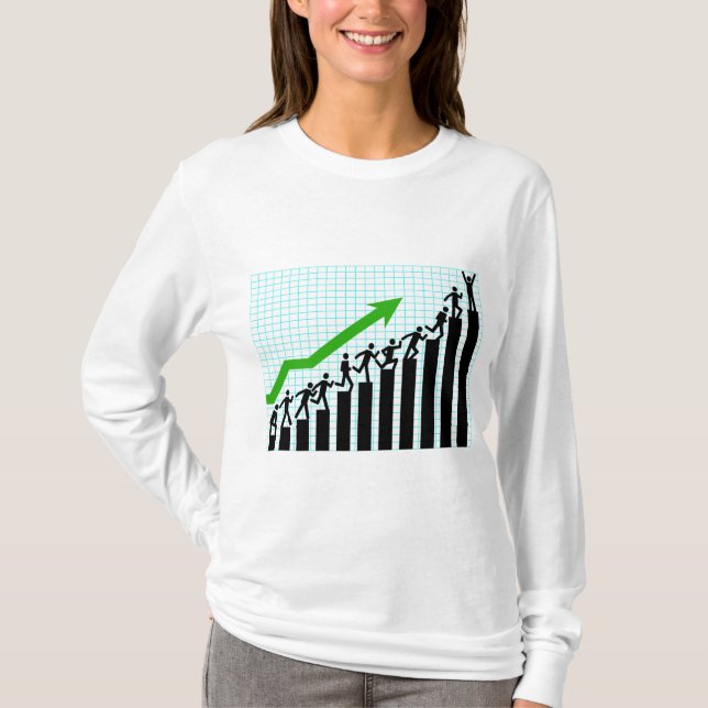 Framsteg Success Progress Bar Chart T Shirt (Framsida)