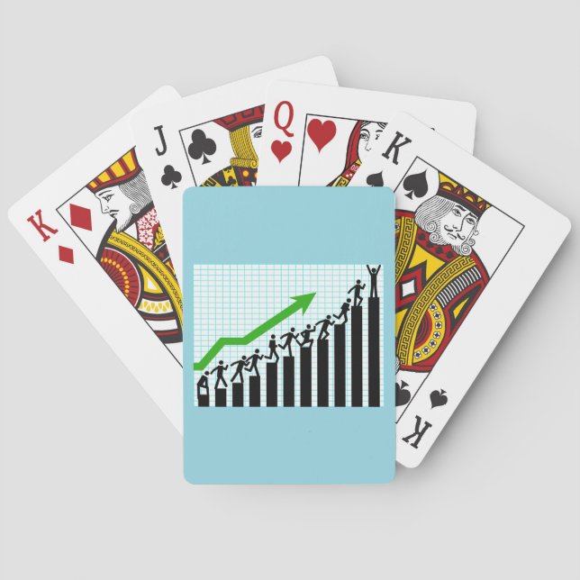 Framsteg Success Progress Stapeldiagram Casinokort (Baksidan)