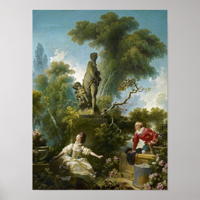 Framstegen i Kärlek, mötet mellan Fragonard Poster (Framsidan)