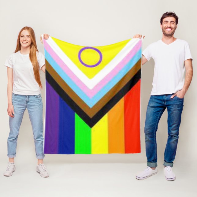 Framstegs- LGBTQIA+ Pride presentkasttäckande filt (På plats)