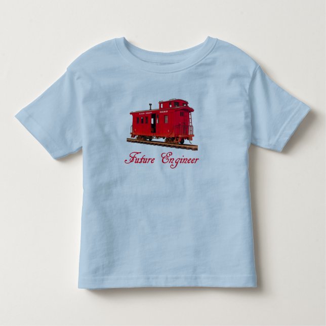 FRAMTID ENGINEER-T-SHIRT --RÖD CABOOSE T-SHIRT (Framsida)