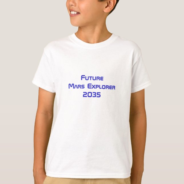 Framtid fördärvar astronaututforskaren som utrymme tee shirt (Framsida)