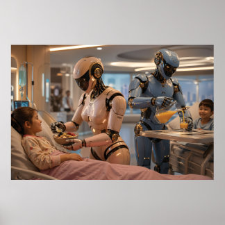 Framtida AI-robotvårdgivare Poster
