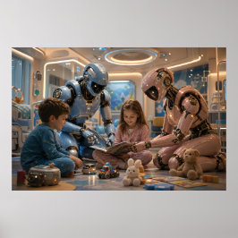 Framtida AI-robotvårdgivare Poster