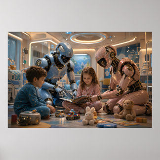 Framtida AI-robotvårdgivare Poster