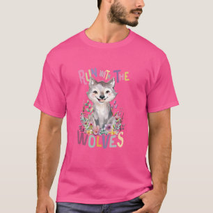 framtida alfa-varg med blommor, söta vargar t shirt