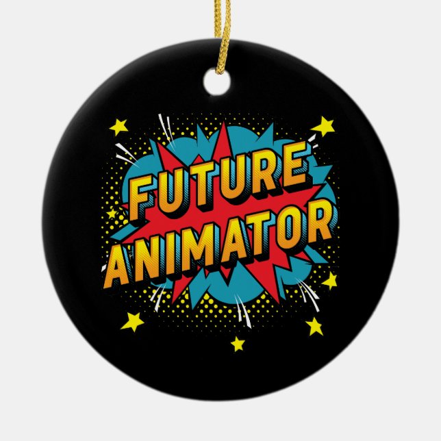 Framtida animator julgransprydnad keramik (Framsidan)