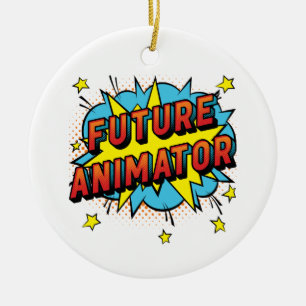 Framtida animering av Rörelse-grafik Julgransprydnad Keramik
