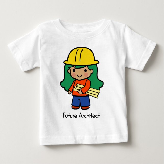 Framtida arkitekt - flicka tee shirt (Framsida)