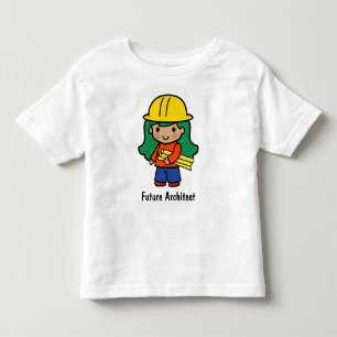 Framtida arkitekt Girl i Gult Hat T-Shirt