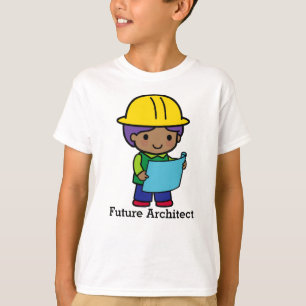 Framtida arkitekt-pojke i gult t shirt