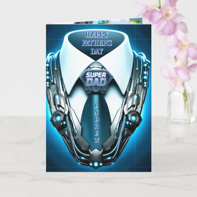 Framtida arv - 4D Necktie Far's Day Card Kort (Orkide)