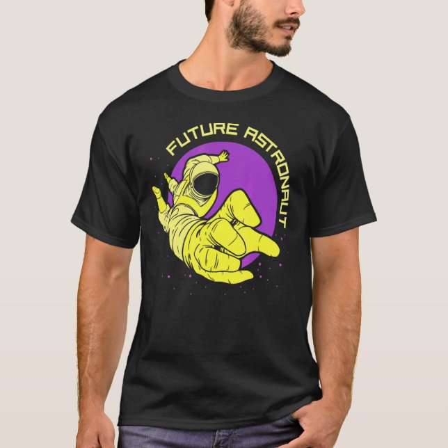 Framtida Astronaut Astronomy Rocket Space Planets T Shirt (Framsida)