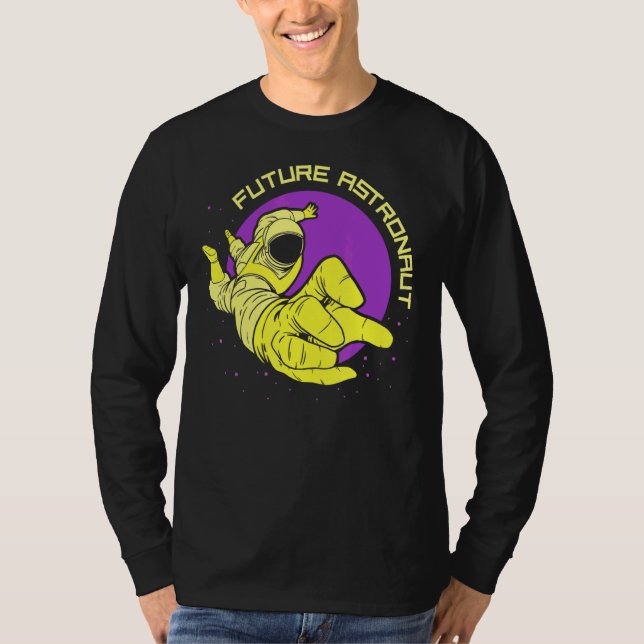 Framtida Astronaut Astronomy Rocket Space Planets T Shirt (Framsida)