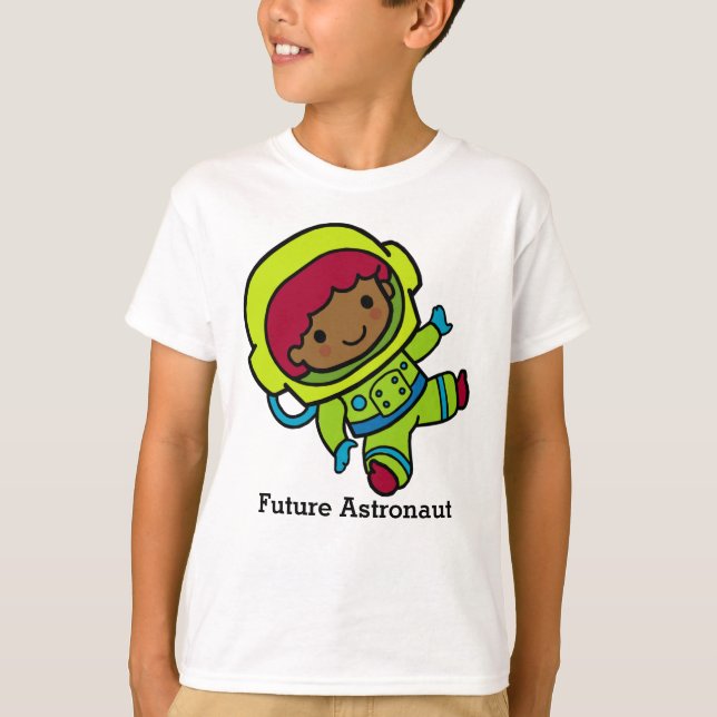 Framtida astronaut Boy i Spacesuit T Shirt (Framsida)