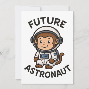 Framtida astronaut - Cute Space-apa Inbjudningar