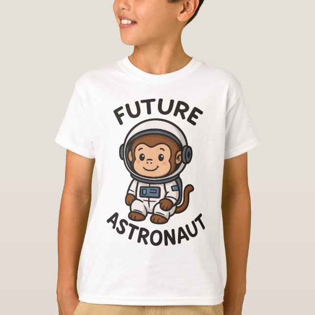 Framtida astronaut - Cute Space-apa T Shirt (Framsida)