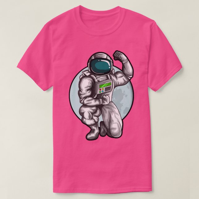 Framtida Astronaut Fitness Workout Eercise Måne Ar T Shirt (Design framsida)