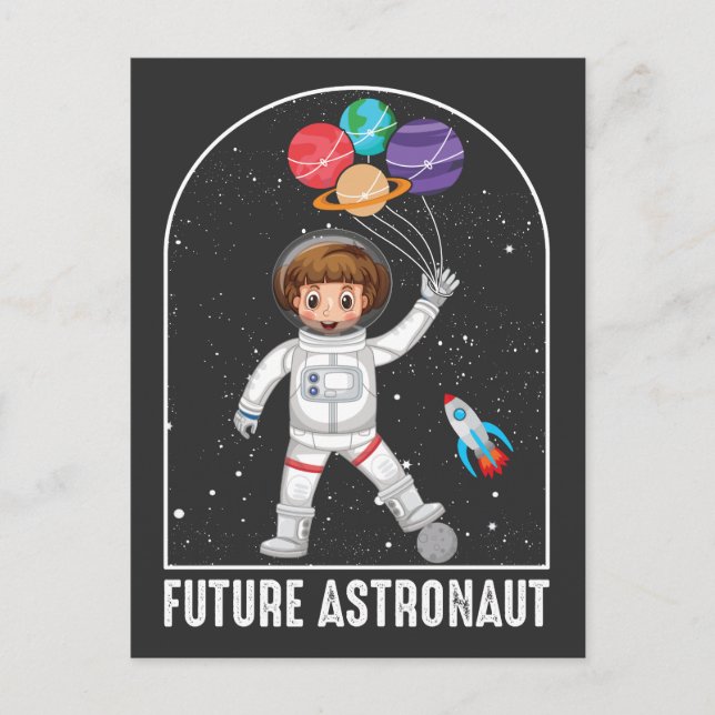 Framtida Astronaut Girl Dream Job Rocket Space Fra Vykort (Framsida)