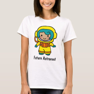 Framtida Astronaut Girl i Spacesuit Tee Shirt