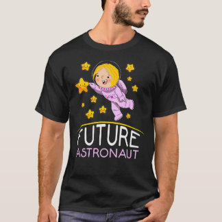 Framtida astronaut med planetskur för flickor t shirt