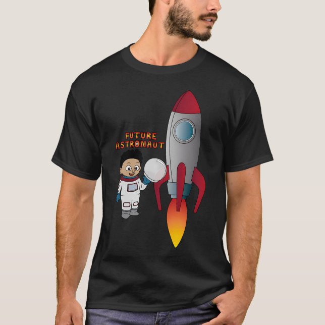 "Framtida astronaut" med raketer (afo) T Shirt (Framsida)