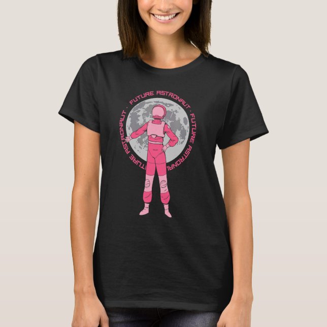 Framtida Astronaut Rocket Astronomy Space Planets  T Shirt (Framsida)