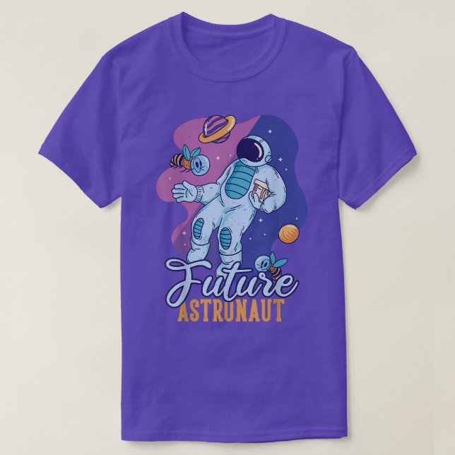 Framtida Astronaut Space Man på den För manar våni T Shirt (Design framsida)