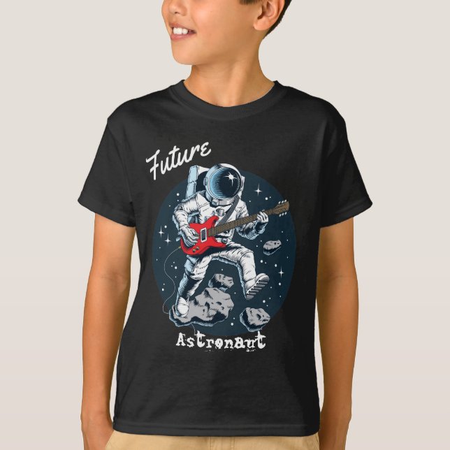 Framtida Astronaut Space-uppspelning Coola Guitar T Shirt (Framsida)