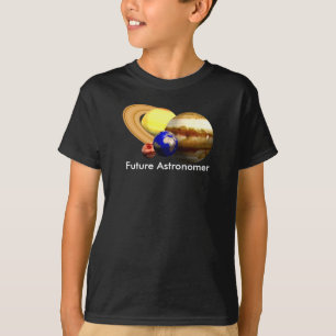 Framtida astronom med det sol- systemet tee