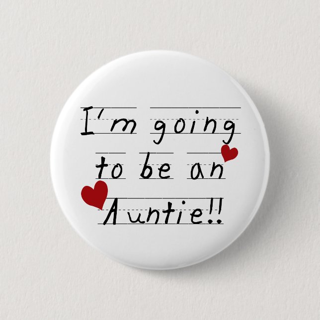 Framtida Auntie Kid Skriv ut skjortor och presente Knapp (Framsida)